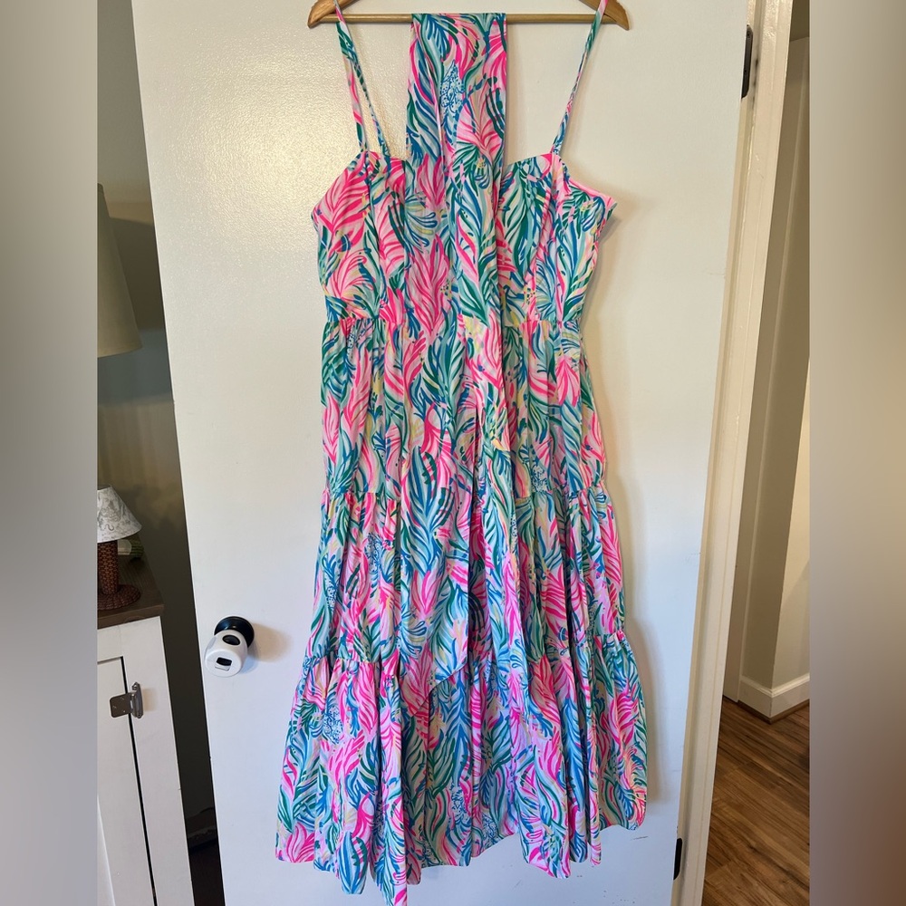 Lilly Pulitzer Edith cotton dress in multi season turtle soirée